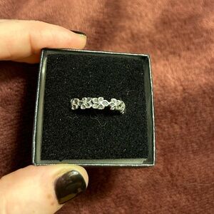 Sterling flower band ring